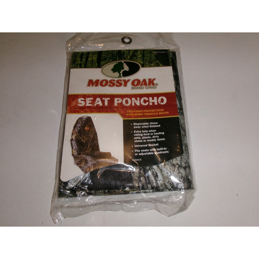 MOSSY OAK CAMO SEAT COVER PONCHO VINTAGE DEADSTOCK U5
